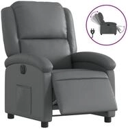 vidaXL Relaxsessel, Sessel Elektrisch Grau Kunstleder