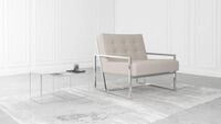 S-Style M&ouml;bel Loungesessel Tampa mit Metallf&uuml;&szlig;e aus Boucl&eacute;-Stoff,...