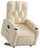 vidaXL Sessel Relaxsessel mit Aufstehhilfe Creme Stoff (1-St)