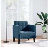 vidaXL Sessel, Sessel mit Armlehnen Blau 53 cm Samt