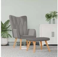 vidaXL Relaxsessel, Relaxsessel mit Hocker Taupe Stoff