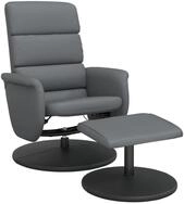 vidaXL Sessel Relaxsessel mit Fu&szlig;hocker Grau Kunstleder (1-St)