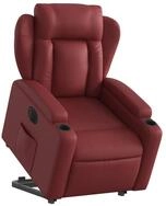 vidaXL Sessel Relaxsessel mit Aufstehhilfe Elektrisch Weinrot Kunstleder (1-St)
