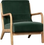 WOOOD Loungesessel Mark mit Gewebtem Bezug und Gummibaumholz-Rahmen B 67 x T 82...