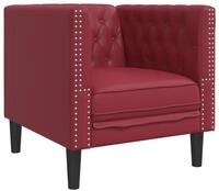 vidaXL Sofa Chesterfield-Sessel Weinrot Kunstleder