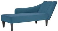vidaXL Chaiselongue Chaiselongue mit Rechter Armlehne Blau Samt, 1 Teile