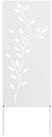 vidaXL Wandbild Garten Sichtschutz-Leinwand Floral Wei&szlig; 50 x 140 cm, (1 St)