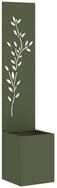 vidaXL Wandbild Garten Sichtschutz-Leinwand Floral Olivgr&uuml;n 32 x 32 x 150 cm,...