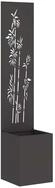 vidaXL Wandbild Garten Sichtschutz-Leinwand Floral Schwarz 32 x 32 x 150 cm, (1...