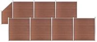 vidaXL Gartenzaun WPC Zaun-Set 7 Quadrate + 1 Schr&auml;ge 1311x186 cm Braun, (1-St)