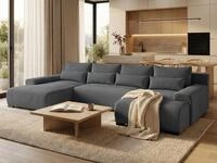Beautysofa Ecksofa BENNY U mit Schlaffunktion, Bettkasten und Metallbeinen,...