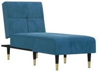 vidaXL Chaiselongue Chaiselongue Blau Samt, 1 Teile