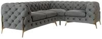 S-Style M&ouml;bel Ecksofa Ashley, Chesterfield mit Goldenen Metall F&uuml;&szlig;en,