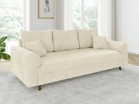 S-Style M&ouml;bel 3-Sitzer Sofa Kristian mit Braun Holzf&uuml;&szlig;en aus Chenille-Stoff, mit