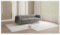 S-Style M&ouml;bel Chesterfield-Sofa 3-Sitzer Ashley mit Goldenen Metall F&uuml;&szlig;en,...