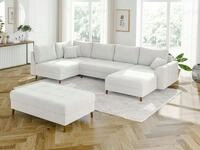 S-Style M&ouml;bel Wohnlandschaft Leif mit Schlaffunktion und Hocker, aus...