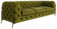 S-Style M&ouml;bel Chesterfield-Sofa 3-Sitzer Ashley mit Goldenen Metall F&uuml;&szlig;en,...