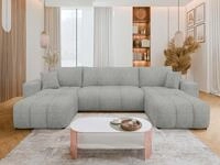 MIRJAN24 Wohnlandschaft Fetrinu U Boucle, mit Schlaffunktion und Bettkasten,...