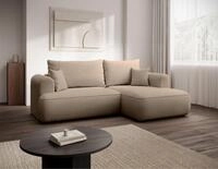 Selsey Ecksofa OVO MINI, Schlaffunktion 124x190 cm, Bettkasten, 2 Zierkissen