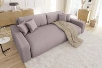 S-Style M&ouml;bel Schlafsofa Emma mit Bettkasten in Cord-Stoff