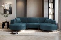 Fun M&ouml;bel Wohnlandschaft Sofa U-Form VALENCIA in Stoff, F&uuml;r Saugroboter...