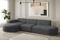 Fun M&ouml;bel Ecksofa Ecksofa Designersofa PALMA mit Ottomane in Stoff Ascot,...