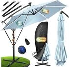 KESSER Ampelschirm ⌀300cm Alu Sonnenschirm mit LED Solar Inkl. Abdeckung &