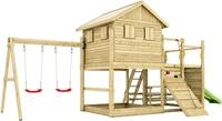 FUNGOO Spielturm ALOHA, mit Spielhaus und Terrasse, Doppelschaukel