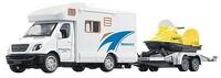Toi-Toys Modellbus WOHNMOBIL mit Anh&auml;nger & Schneemobil R&uuml;ckzug Camper 46,
