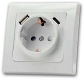 ChiliTec Unterputz-Steckdose DELPHI Schutzk-Steckdose 250V~/ 16A & USB-C wei&szlig;