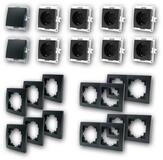 McPower FLAIR Set "Standard Starter" 20-teilig,schw,Schrau Unterputzschalter