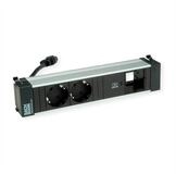Bachmann POWER FRAME M 2xCEE7/3 Einbau-Tischsteckdosenleiste (Kabell&auml;nge 0.2...