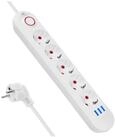 Maclean MCE395 5 Steckdosen 2500W 3xUSB Steckdosenleiste 5-fach (Kabell&auml;nge 1.5 m),