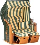SunnySmart Strandkorb Rustikal 250 Plus, BxTxH: 125x90x160 cm, Halblieger,