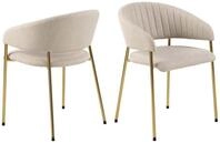 ACTONA GROUP Esszimmerstuhl 2er Set Ann Esszimmerstuhl mit Armlehne beige. (2...