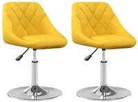 vidaXL Esszimmerstuhl Esszimmerst&uuml;hle 2 Stk. Drehbar Senfgelb Samt (2 St)