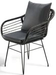 Kobolo 4-Fu&szlig;stuhl Gartenstuhl RETRO BLACK schwarz - Metallgestell (aus Taslan, 1 St)