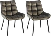 CLP Esszimmerstuhl Saranda (2er Set), stilvoller Polsterstuhl, stabiles Metallgestell