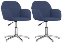 vidaXL Esszimmerstuhl Esszimmerst&uuml;hle 2 Stk. Drehbar Blau Stoff (2 St)