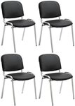 CLP Besucherstuhl Ken Chrom Kunstleder (4er Set, 4 St), Gepolsterter Sitz