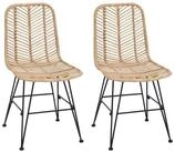 vidaXL Esszimmerstuhl Esszimmerstuhl 2 pcs Rattan und Eisen Natur 44,5 x 54,5 x...