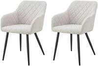xonox.home Polsterstuhl (2er-Set), Esszimmerst&uuml;hle aus Webstoff in creme &