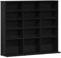 vidaXL CD-Regal CD-Schrank Schwarz Eichen-Optik 100x23x89,5 cm Holzwerkstoff,...