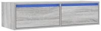 vidaXL TV-Schrank TV-Schrank mit LED-Leuchten Grau Sonoma 100x35,5x25 cm (1-St)
