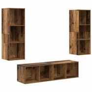 vidaXL TV-Schrank TV-Schrankset Wandmontiert 3 pcs Altholz Holzwerkstoff (3-St)