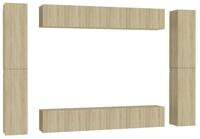 vidaXL TV-Schrank 10-tlg. TV-Schrank-Set Sonoma-Eiche Holzwerkstoff (10-St)