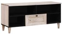 vidaXL TV-Schrank TV-Schr&auml;nk Bleached White 100 x 33 x 46 cm Massivholz (1-St)