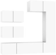 vidaXL TV-Schrank 6-tlg. TV-Schrank-Set Wei&szlig; Holzwerkstoff (6-St)