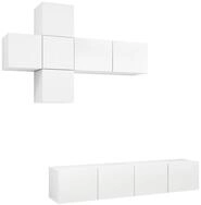 vidaXL TV-Schrank 7-tlg. TV-Schrank-Set Wei&szlig; Holzwerkstoff (1-St)