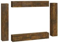 vidaXL TV-Schrank 8-tlg. TV-Schrank-Set R&auml;uchereiche Holzwerkstoff (8-St)
